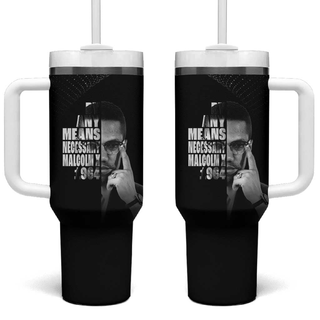 Malcolm X El-Hajj Malik El-Shabazz Tumbler With Handle By Any Means Necessary - undefined