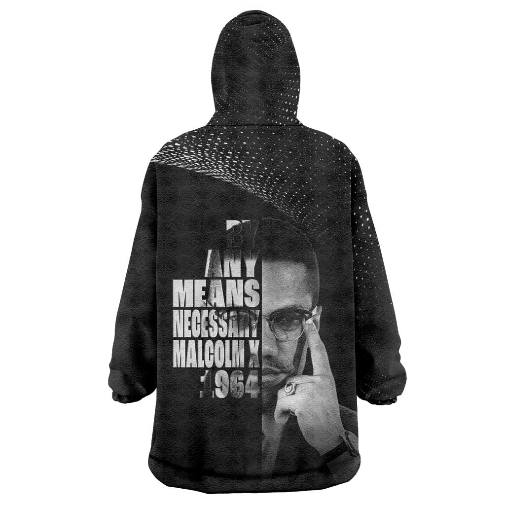 Malcolm X El-Hajj Malik El-Shabazz Wearable Blanket Hoodie By Any Means Necessary - Wonder Print Shop