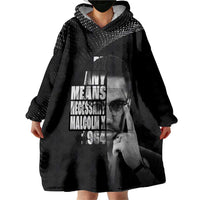 Malcolm X El-Hajj Malik El-Shabazz Wearable Blanket Hoodie By Any Means Necessary - Wonder Print Shop
