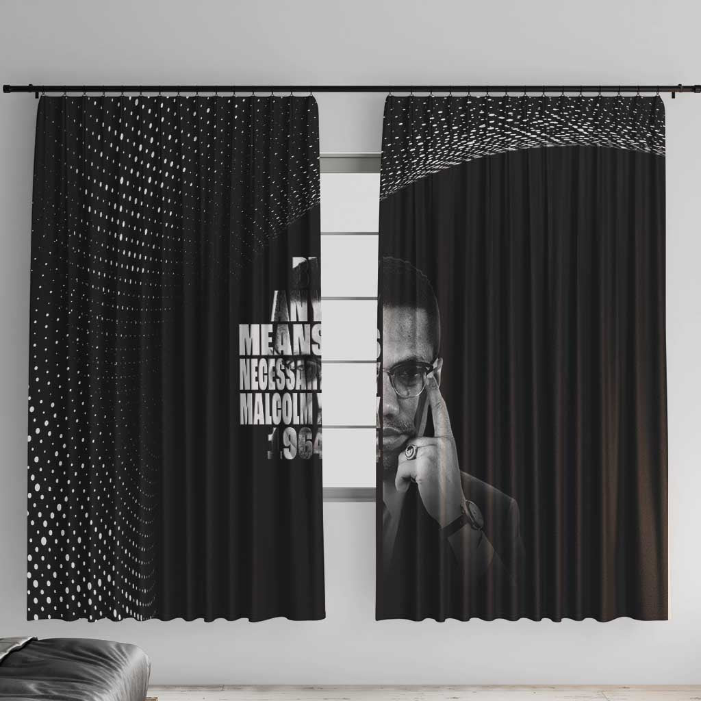 Malcolm X El-Hajj Malik El-Shabazz Window Curtain By Any Means Necessary - Wonder Print Shop