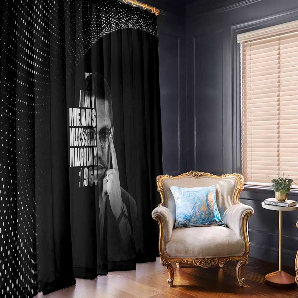 Malcolm X El-Hajj Malik El-Shabazz Window Curtain By Any Means Necessary - Wonder Print Shop