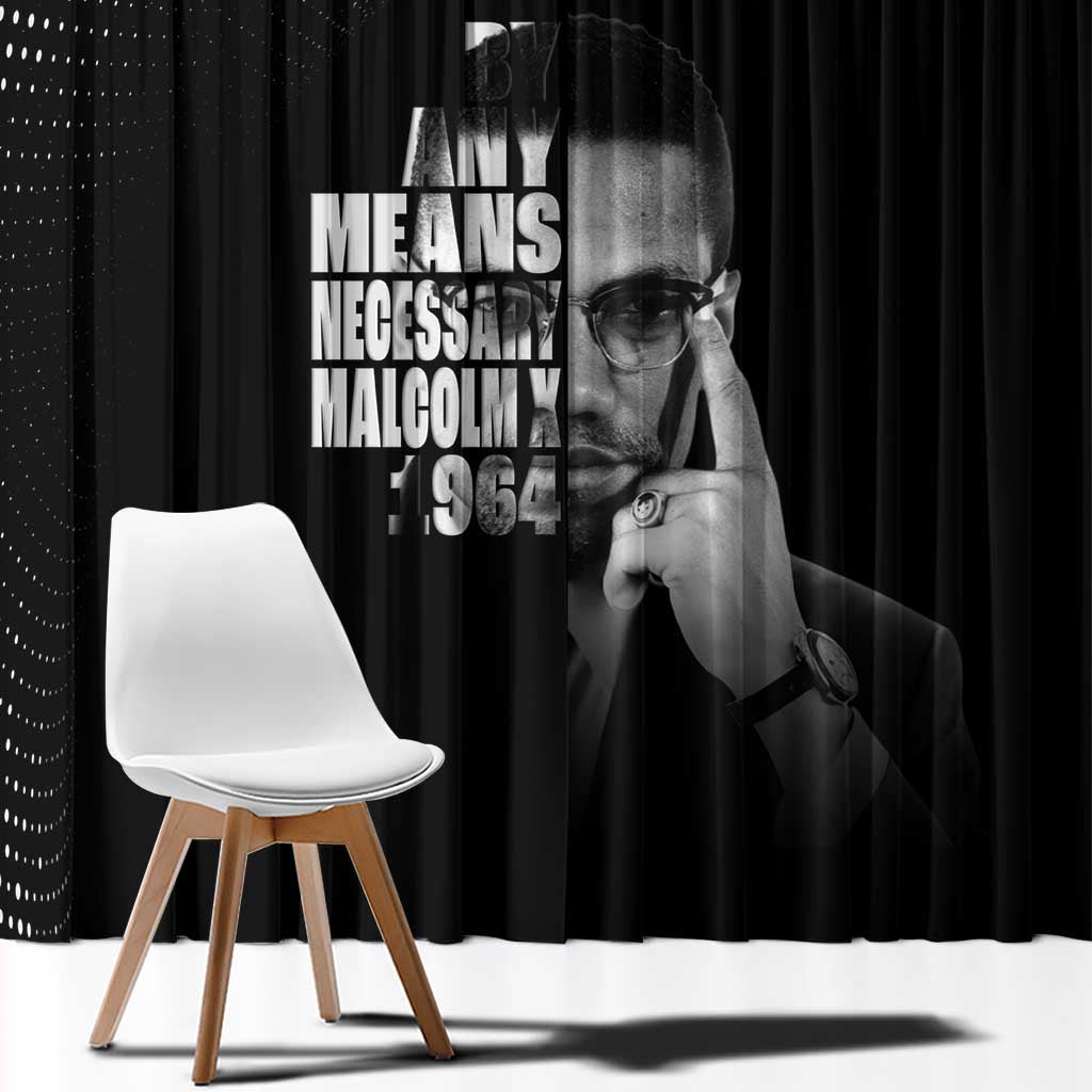 Malcolm X El-Hajj Malik El-Shabazz Window Curtain By Any Means Necessary - Wonder Print Shop