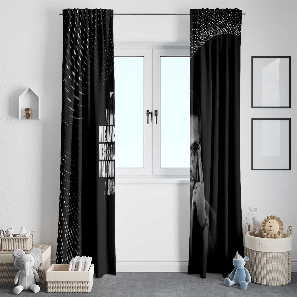 Malcolm X El-Hajj Malik El-Shabazz Window Curtain By Any Means Necessary - Wonder Print Shop