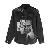 Malcolm X El-Hajj Malik El-Shabazz Women Casual Shirt By Any Means Necessary - Wonder Print Shop