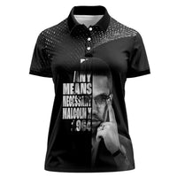 Malcolm X El-Hajj Malik El-Shabazz Women Polo Shirt By Any Means Necessary - Wonder Print Shop