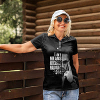 Malcolm X El-Hajj Malik El-Shabazz Women Polo Shirt By Any Means Necessary - Wonder Print Shop