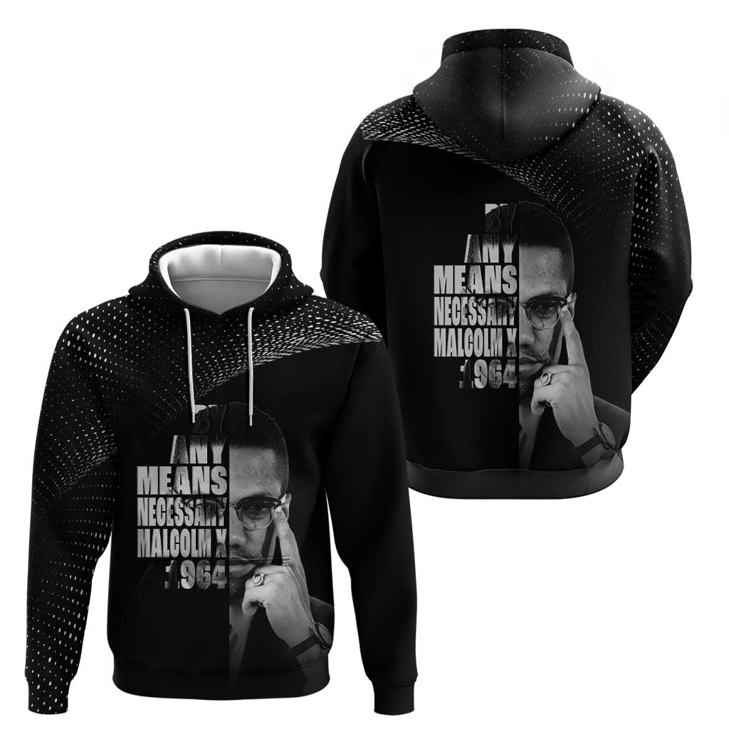 Malcolm X El-Hajj Malik El-Shabazz Zip Hoodie By Any Means Necessary - Wonder Print Shop