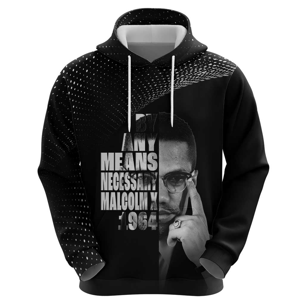 Malcolm X El-Hajj Malik El-Shabazz Zip Hoodie By Any Means Necessary - Wonder Print Shop