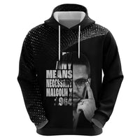 Malcolm X El-Hajj Malik El-Shabazz Zip Hoodie By Any Means Necessary - Wonder Print Shop