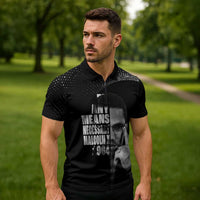 Malcolm X El-Hajj Malik El-Shabazz Zipper Polo Shirt By Any Means Necessary - Wonder Print Shop