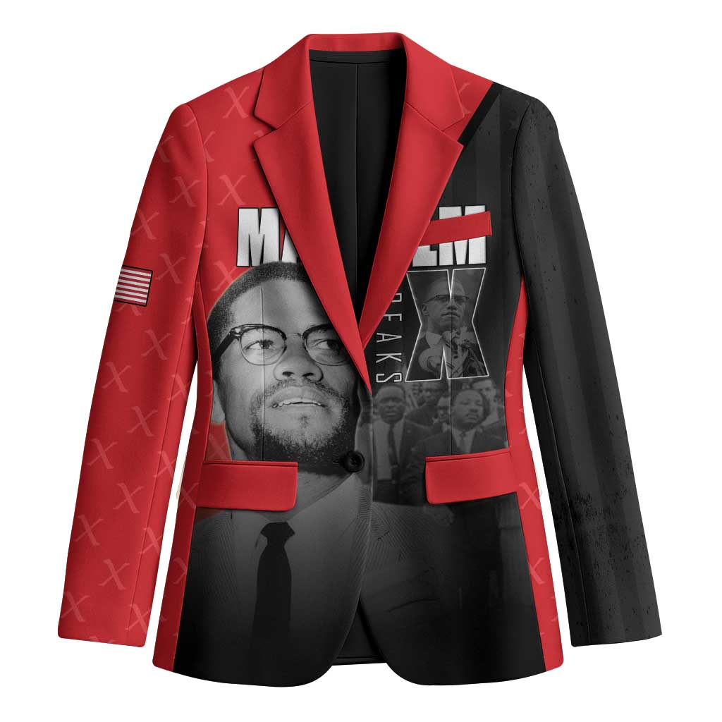 African America Heroes Blazer Malcolm X Speaks - Wonder Print Shop