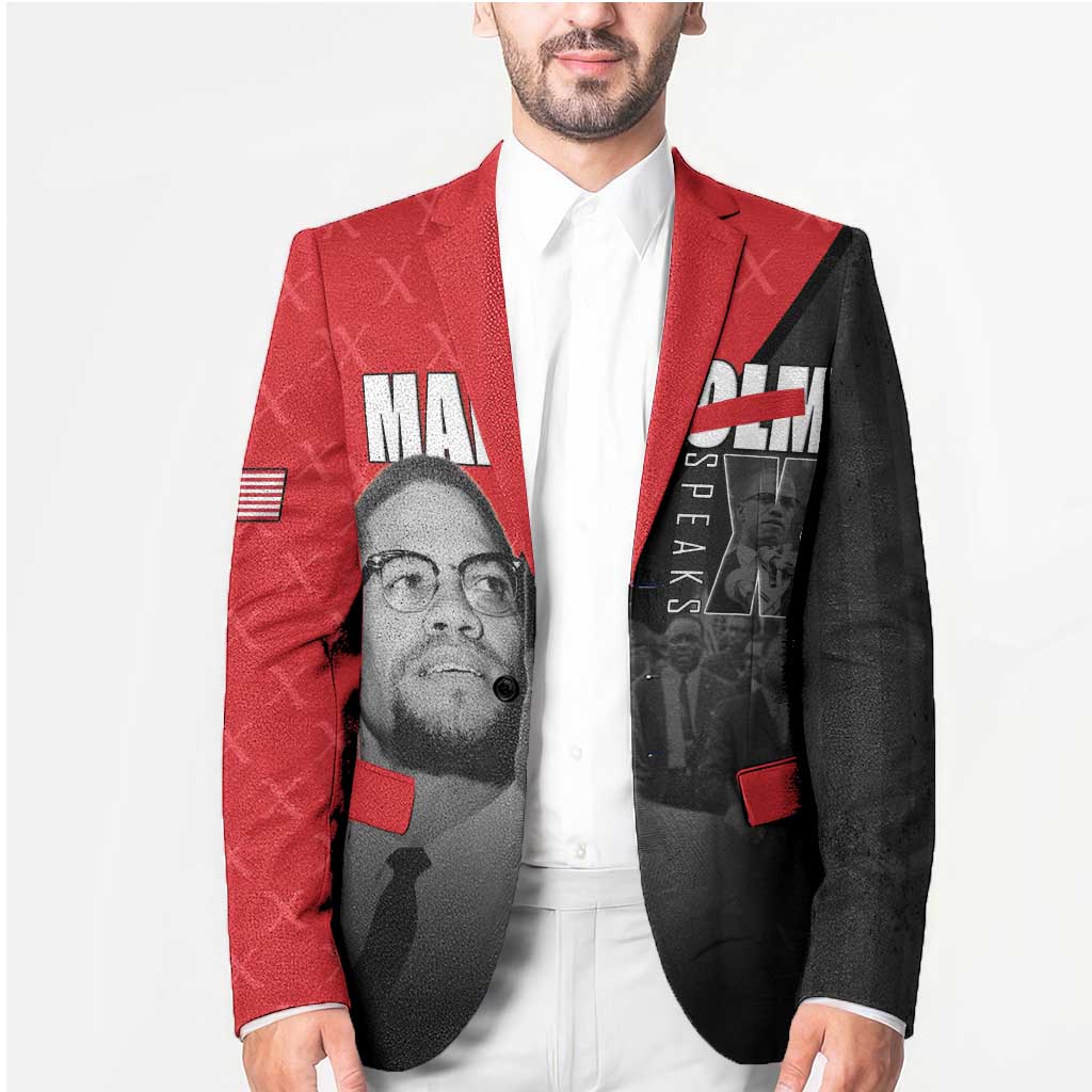 African America Heroes Blazer Malcolm X Speaks - Wonder Print Shop