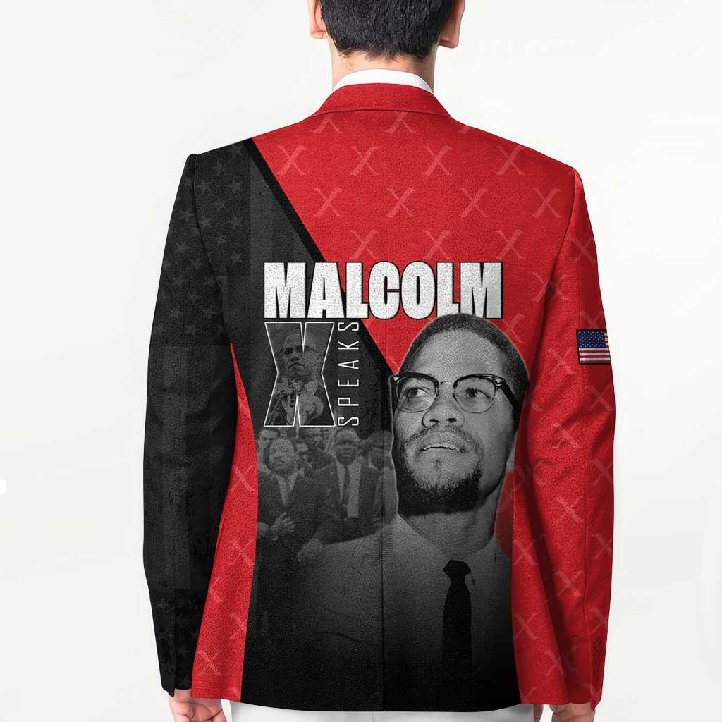 African America Heroes Blazer Malcolm X Speaks - Wonder Print Shop