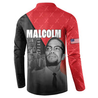 African America Heroes Button Sweatshirt Malcolm X Speaks - Wonder Print Shop