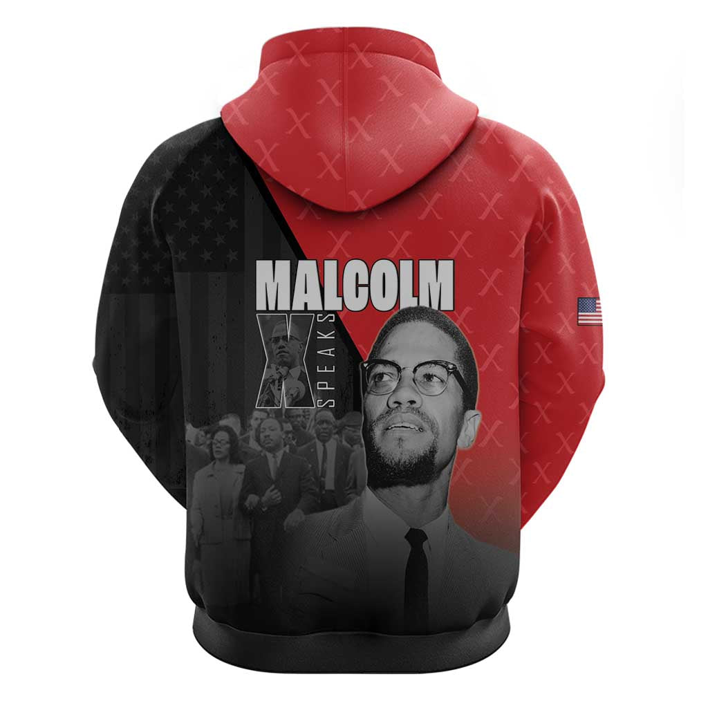 African America Heroes Hoodie Malcolm X Speaks - Wonder Print Shop