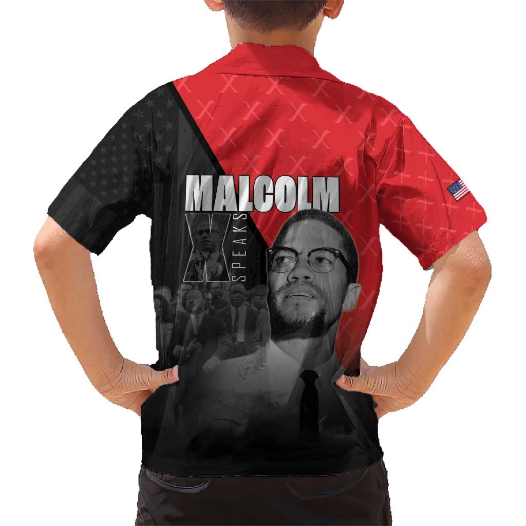 African America Heroes Kid Hawaiian Shirt Malcolm X Speaks - Wonder Print Shop