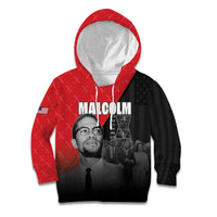 African America Heroes Kid Hoodie Malcolm X Speaks - Wonder Print Shop