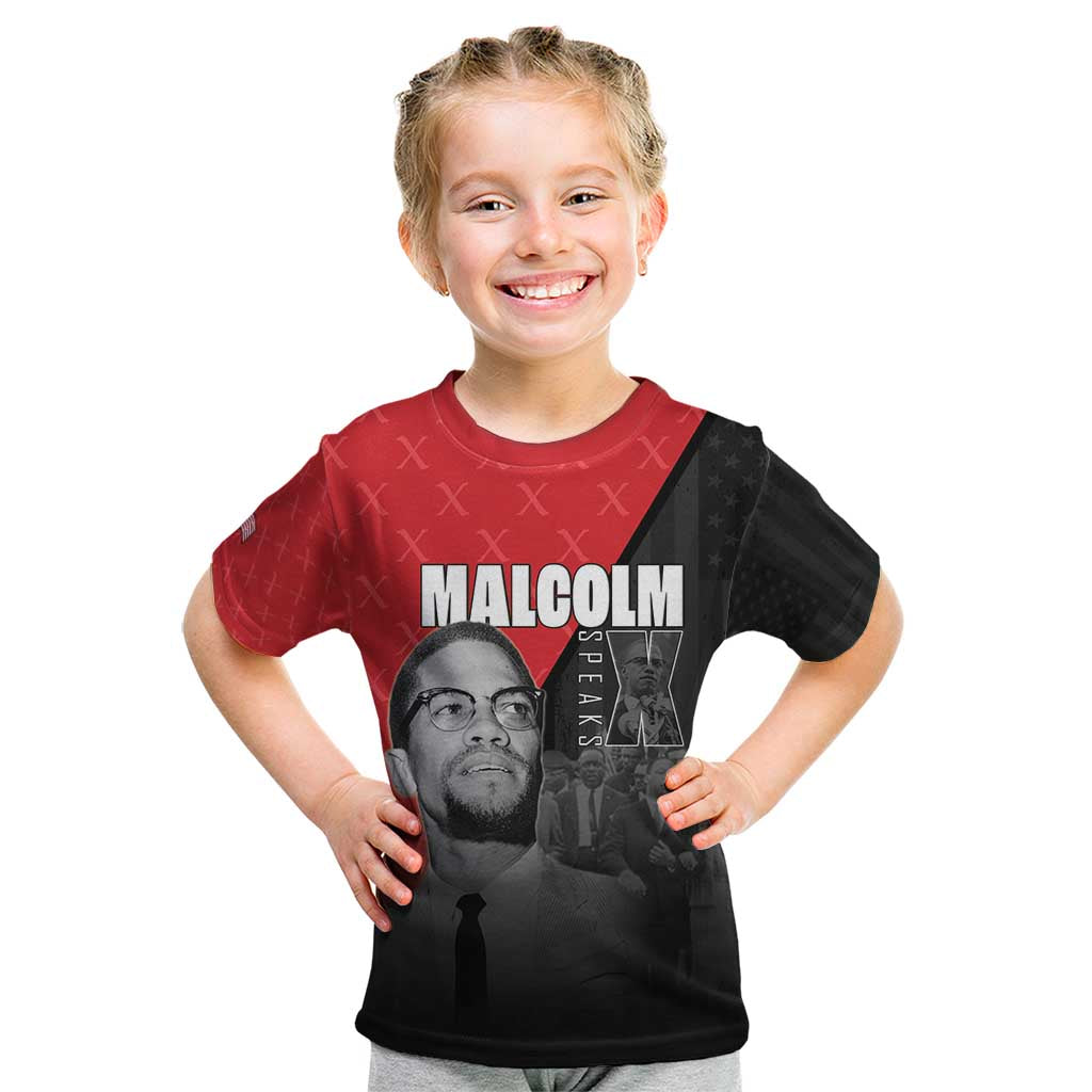 African America Heroes Kid T Shirt Malcolm X Speaks - Wonder Print Shop