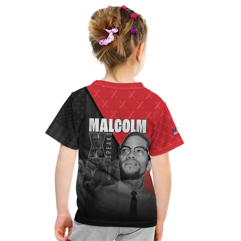 African America Heroes Kid T Shirt Malcolm X Speaks - Wonder Print Shop
