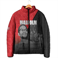African America Heroes Padded Jacket Malcolm X Speaks - Wonder Print Shop