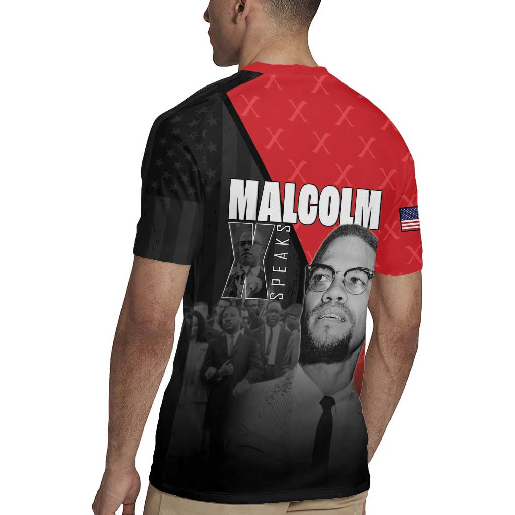African America Heroes Rugby Jersey Malcolm X Speaks - Wonder Print Shop