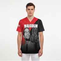African America Heroes Scrub Top Malcolm X Speaks - Wonder Print Shop