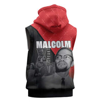 African America Heroes Sleeveless Zip Hoodie Malcolm X Speaks - Wonder Print Shop