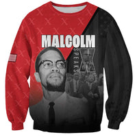 African America Heroes Sweatshirt Malcolm X Speaks - Wonder Print Shop