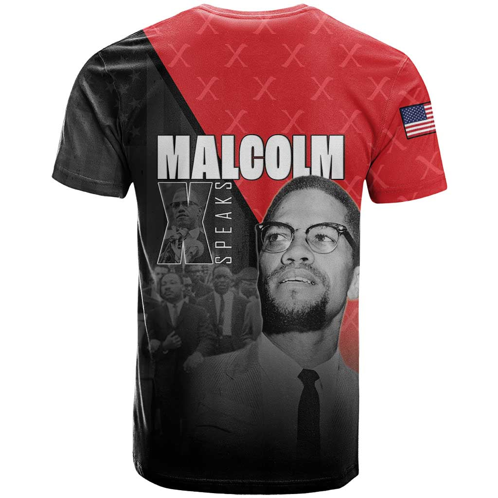 African America Heroes T Shirt Malcolm X Speaks - Wonder Print Shop