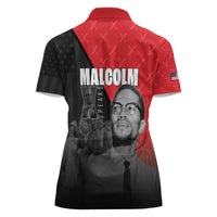 African America Heroes Women Polo Shirt Malcolm X Speaks - Wonder Print Shop