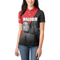 African America Heroes Women Polo Shirt Malcolm X Speaks - Wonder Print Shop