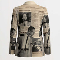 Malcolm X Blazer Vintage Newspaper Print Style - Wonder Print Shop