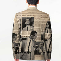 Malcolm X Blazer Vintage Newspaper Print Style - Wonder Print Shop