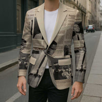 Malcolm X Blazer Vintage Newspaper Print Style - Wonder Print Shop