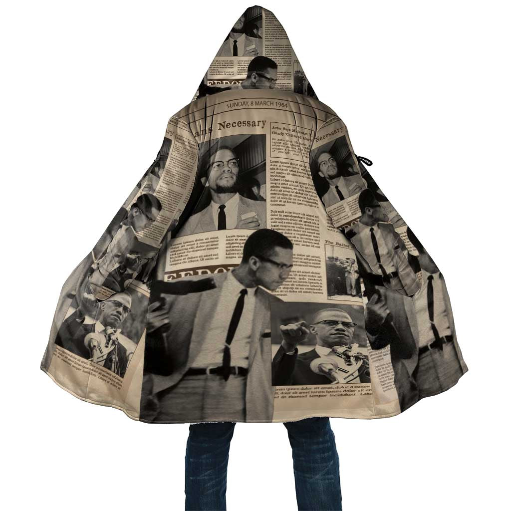 Malcolm X Cloak Vintage Newspaper Print Style - Wonder Print Shop
