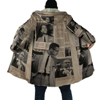 Malcolm X Cloak Vintage Newspaper Print Style - Wonder Print Shop