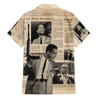 Malcolm X Hawaiian Shirt Vintage Newspaper Print Style - Wonder Print Shop