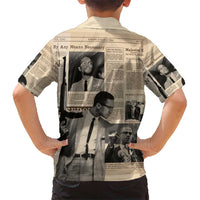 Malcolm X Hawaiian Shirt Vintage Newspaper Print Style - Wonder Print Shop