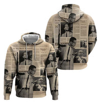 Malcolm X Hoodie Vintage Newspaper Print Style - Wonder Print Shop