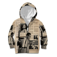 Malcolm X Kid Hoodie Vintage Newspaper Print Style - Wonder Print Shop