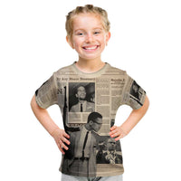Malcolm X Kid T Shirt Vintage Newspaper Print Style - Wonder Print Shop