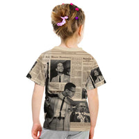 Malcolm X Kid T Shirt Vintage Newspaper Print Style - Wonder Print Shop