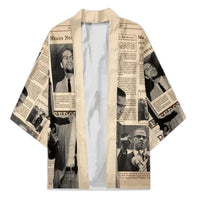 Malcolm X Kimono Vintage Newspaper Print Style - Wonder Print Shop