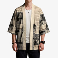 Malcolm X Kimono Vintage Newspaper Print Style - Wonder Print Shop