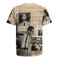 Malcolm X Rugby Jersey Vintage Newspaper Print Style - Wonder Print Shop