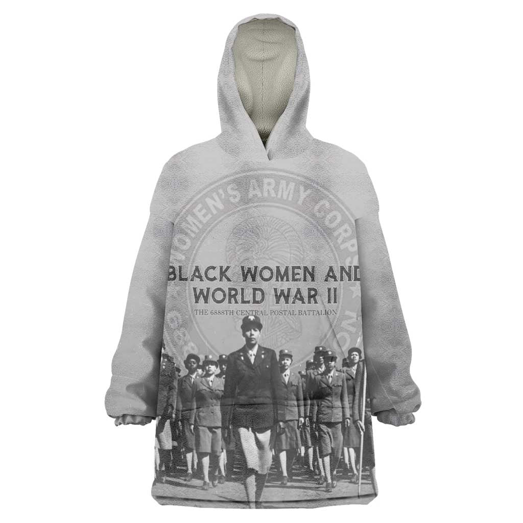 Black Women of World War II Kid Wearable Blanket Hoodie 6888th Central Postal Directory Battalion