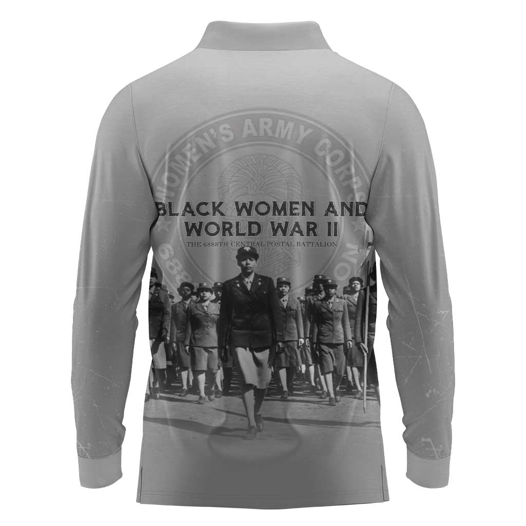 Black Women of World War II Long Sleeve Polo Shirt 6888th Central Postal Directory Battalion