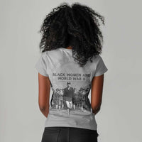 Black Women of World War II Women V-Neck T-Shirt 6888th Central Postal Directory Battalion
