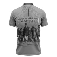 Black Women of World War II Zipper Polo Shirt 6888th Central Postal Directory Battalion