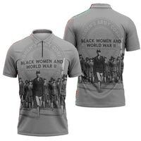 Black Women of World War II Zipper Polo Shirt 6888th Central Postal Directory Battalion
